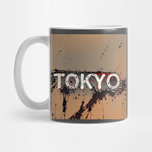 Tokyo Hidden Name in Cityscape Abstract Art Tshirt Mug